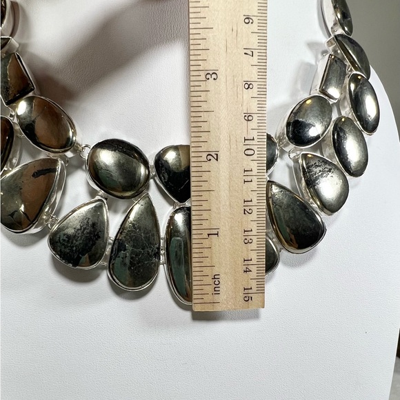 Apache Pyrite 925 “Fools Gold” Large Gemstone Necklace & Bracelet - Picture 8 of 15